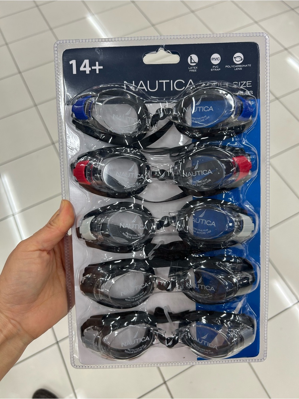 NWT Nautica 14+ Adult 5-Pack Swim Goggles